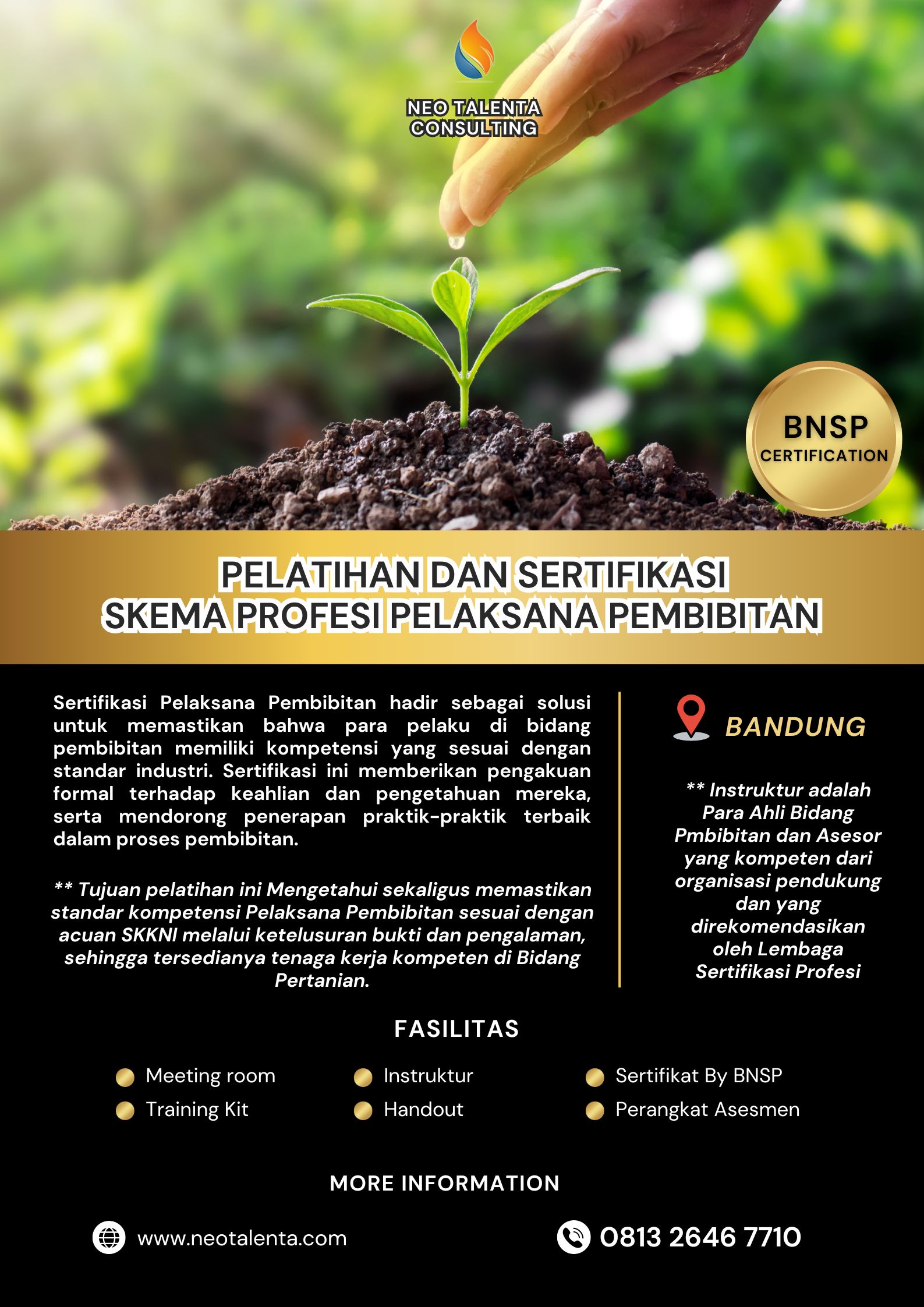 Pelatihan dan Sertifikasi Pelaksana Pembibitan BNSP